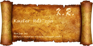 Kaufer Rózsa névjegykártya